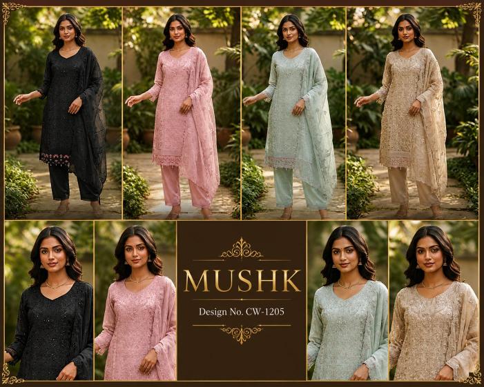 Shrddha Mushk CW 1205 Catalog wholesale pakistani suits online india