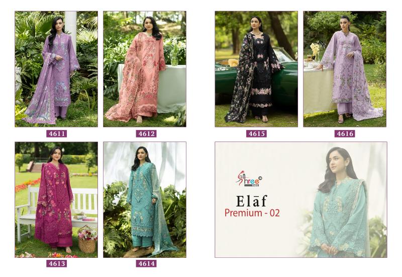 Shree Fabs Elaf Premium vol 2 catalog Cotton Duppatta pakistani cotton suits wholesale
