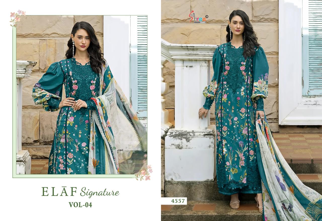 Shree Fabs Elaf Signature Vol 4 catalog Chiffon Duppatta wholesale pakistani suits in kashmir