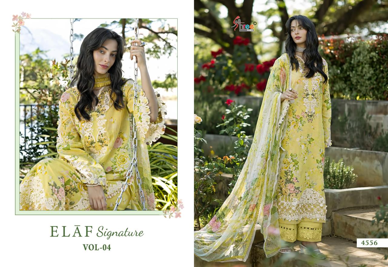 Shree Fabs Elaf Signature Vol 4 catalog Chiffon Duppatta wholesale pakistani suits in kashmir