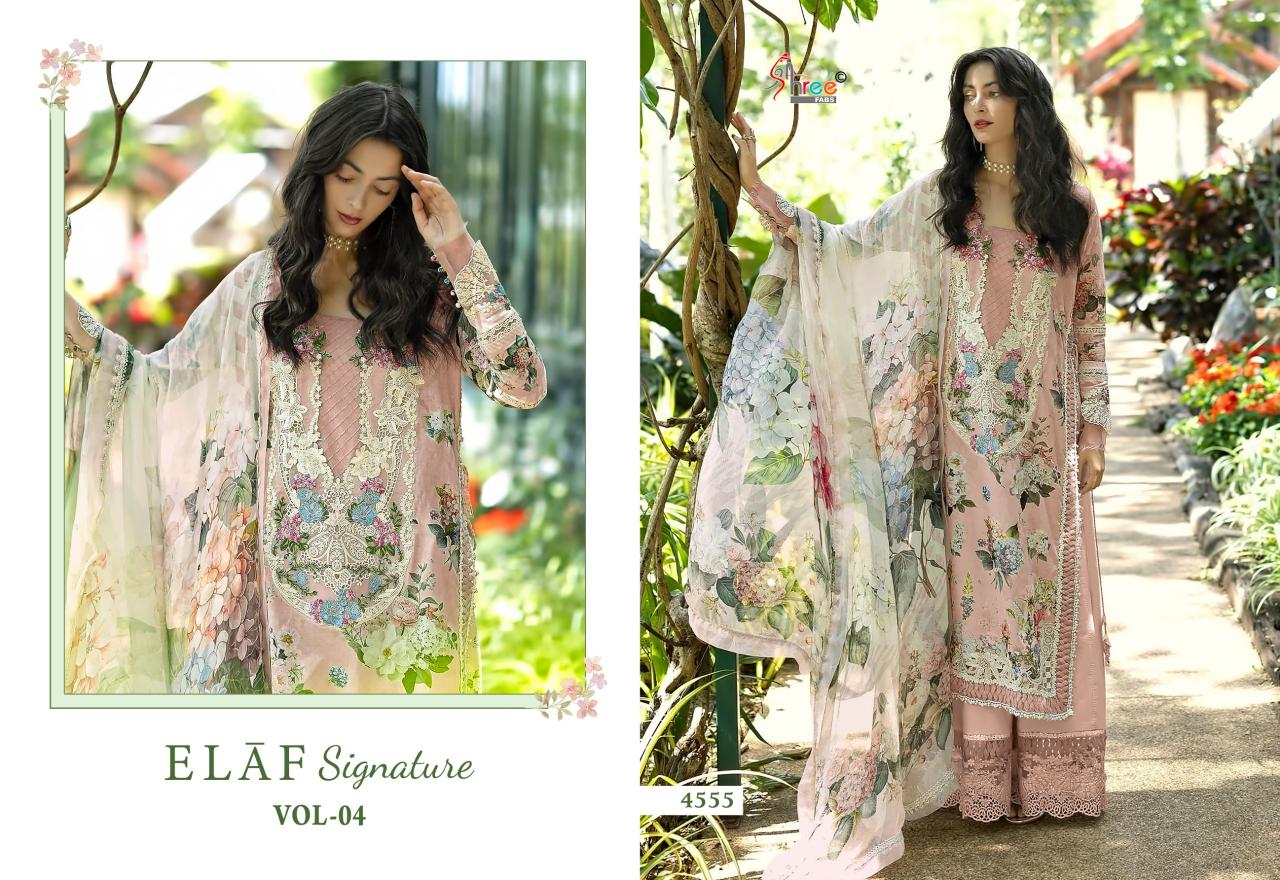 Shree Fabs Elaf Signature Vol 4 catalog Chiffon Duppatta wholesale pakistani suits in kashmir