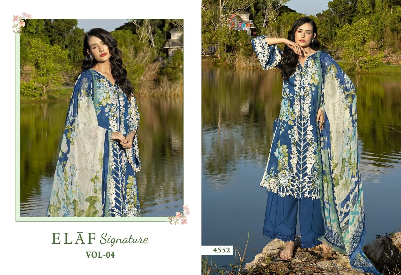 Shree Fabs Elaf Signature Vol 4 catalog Chiffon Duppatta wholesale pakistani suits in kashmir