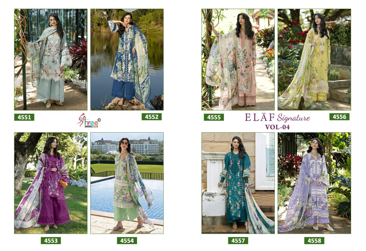 Shree Fabs Elaf Signature Vol 4 catalog Cotton Duppatta wholesale pakistani suits in hyderabad