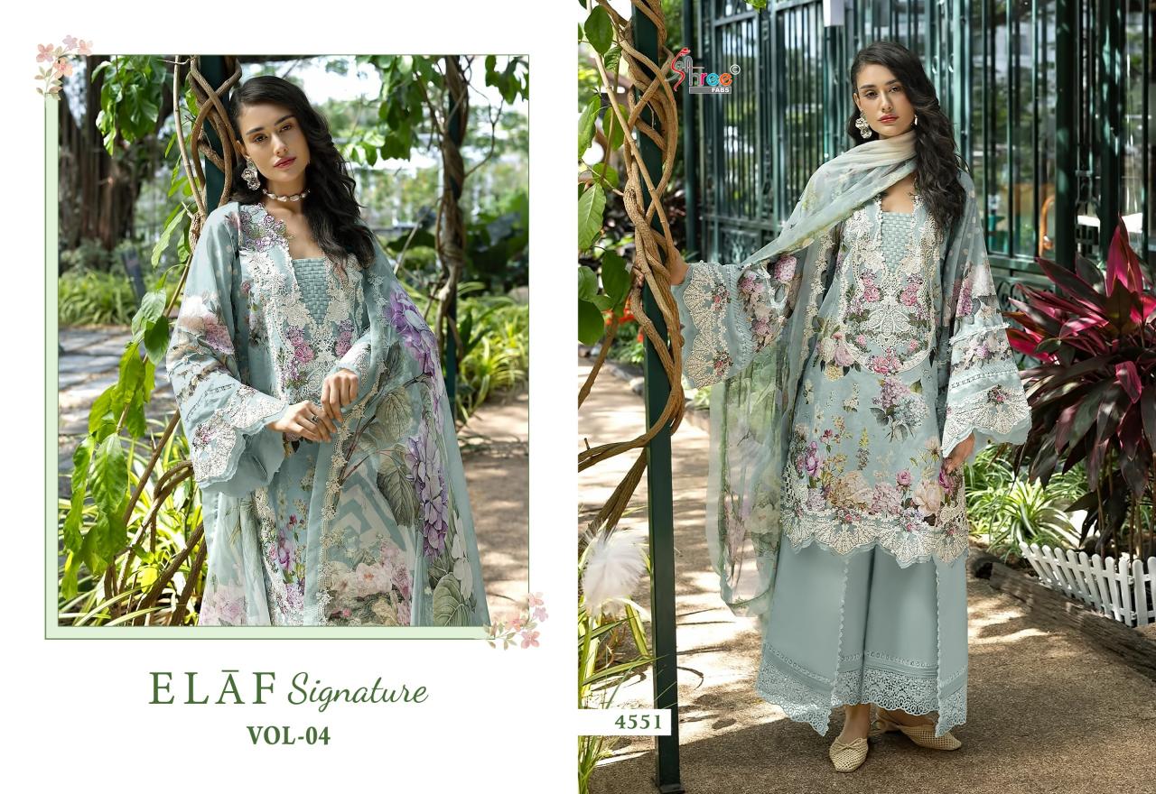 Shree Fabs Elaf Signature Vol 4 catalog Cotton Duppatta wholesale pakistani suits in hyderabad