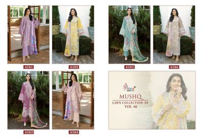 Shree Fabs Mushq Lawn Collection 26 Vol 2 catalog Cotton Dupatta pakistani suits wholesaler in india