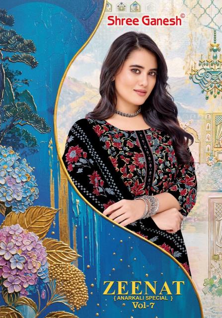 Shree Ganesh Zeenat Vol-7 – Anarkali Style Kurti Pant With Dupatta - Wholesale Catalog