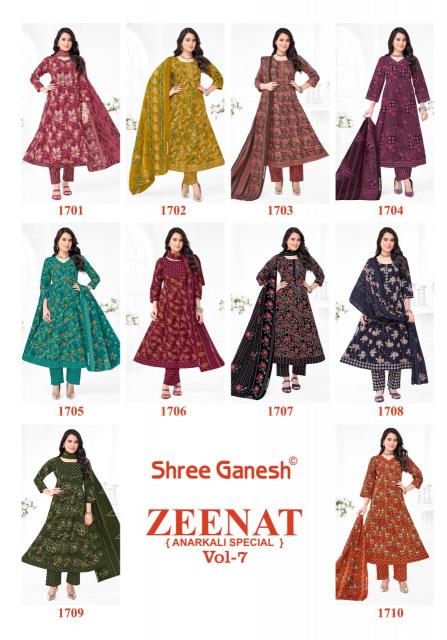 Shree Ganesh Zeenat Vol-7 – Anarkali Style Kurti Pant With Dupatta - Wholesale Catalog