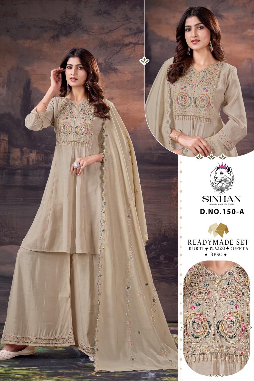 Sinhan 150 catalog designer kurtis at wholesale price