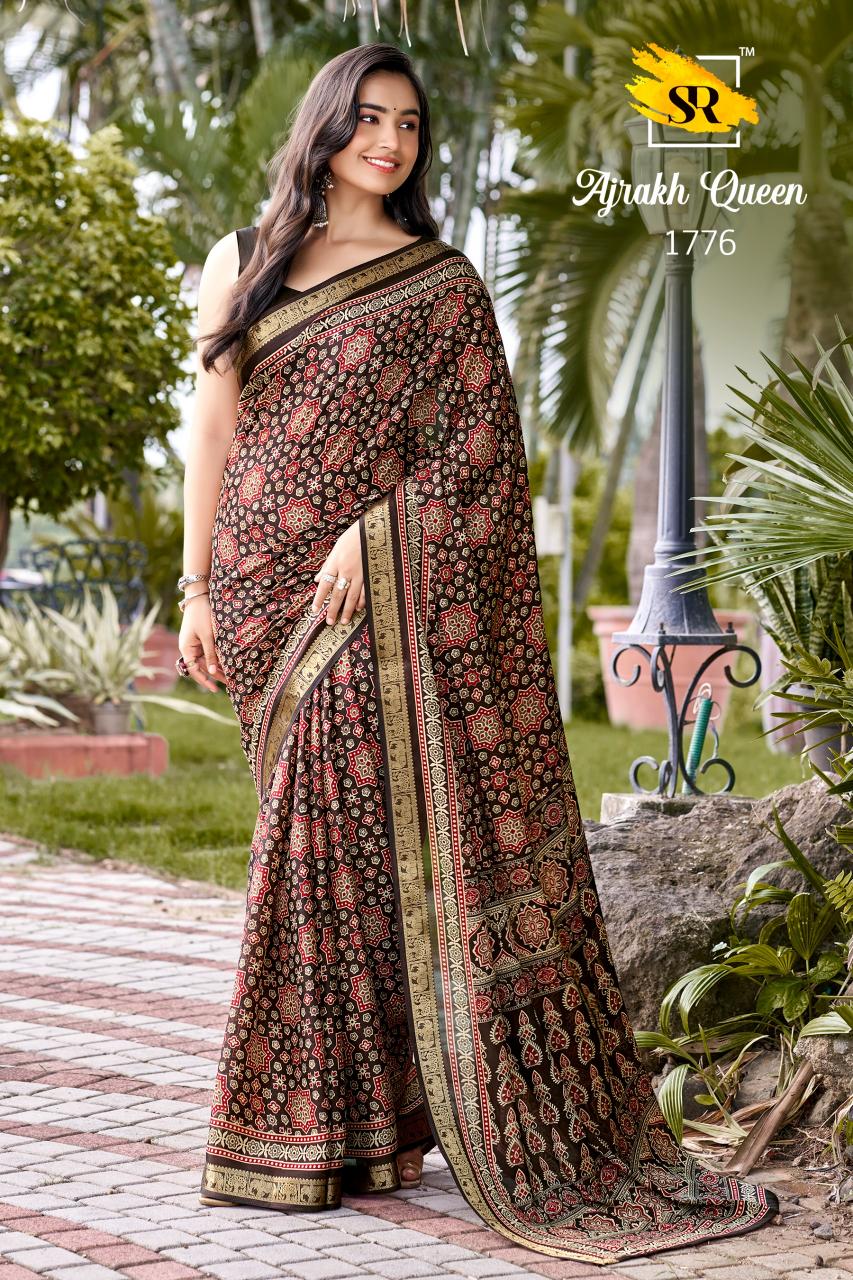 Sr Ajrakh Queen catalog wholesale saree market