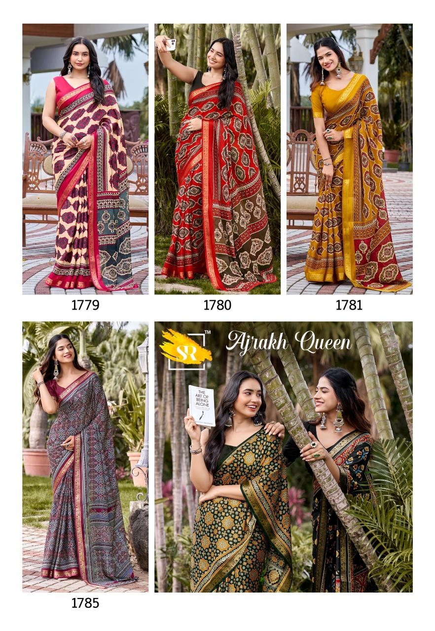 Sr Ajrakh Queen catalog wholesale saree market