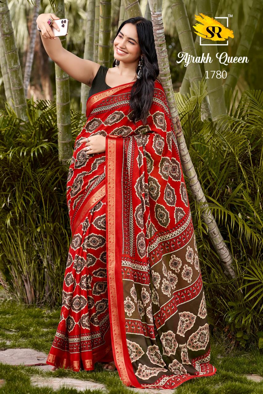 Sr Ajrakh Queen catalog wholesale saree market