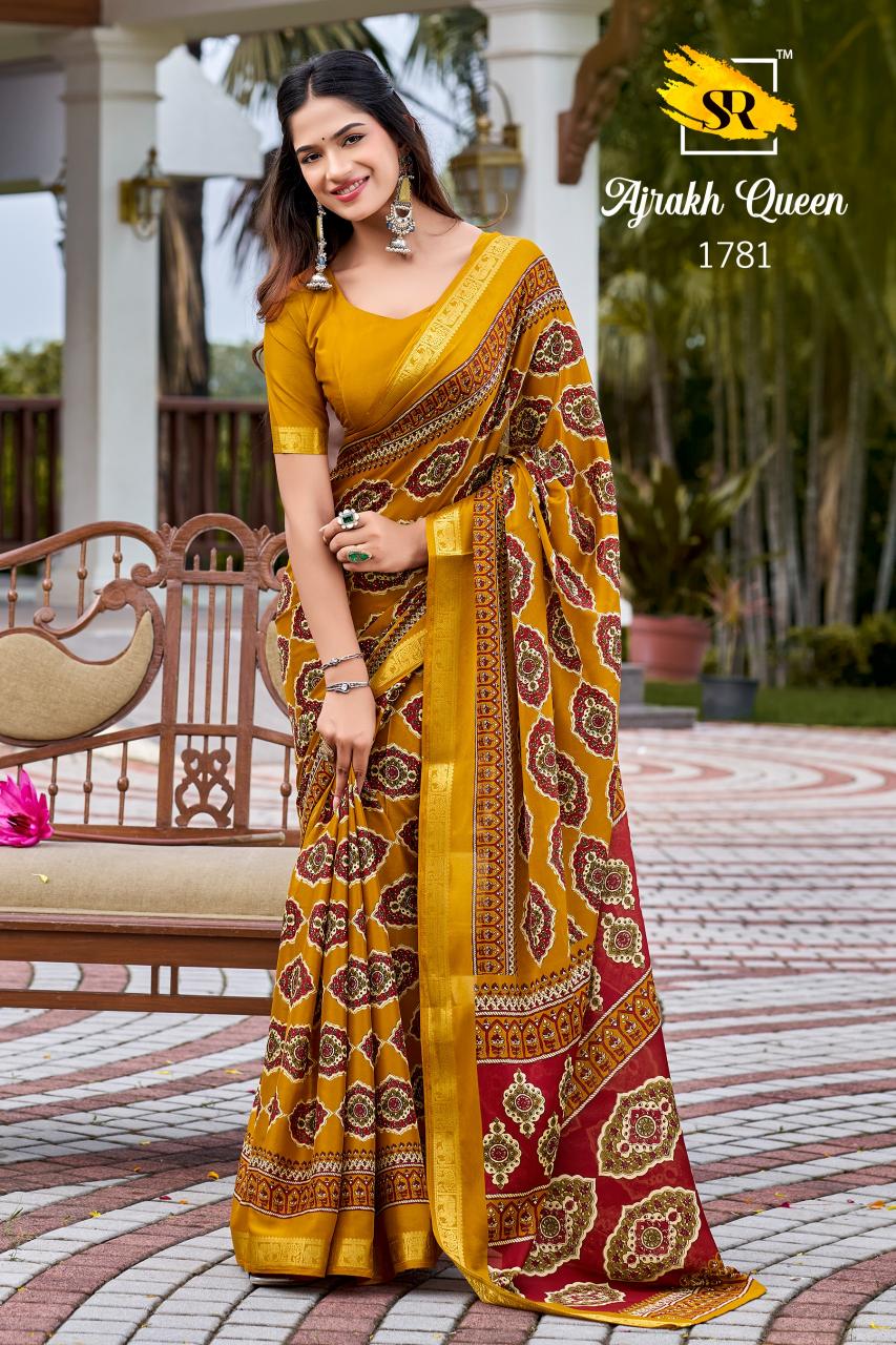 Sr Ajrakh Queen catalog wholesale saree market