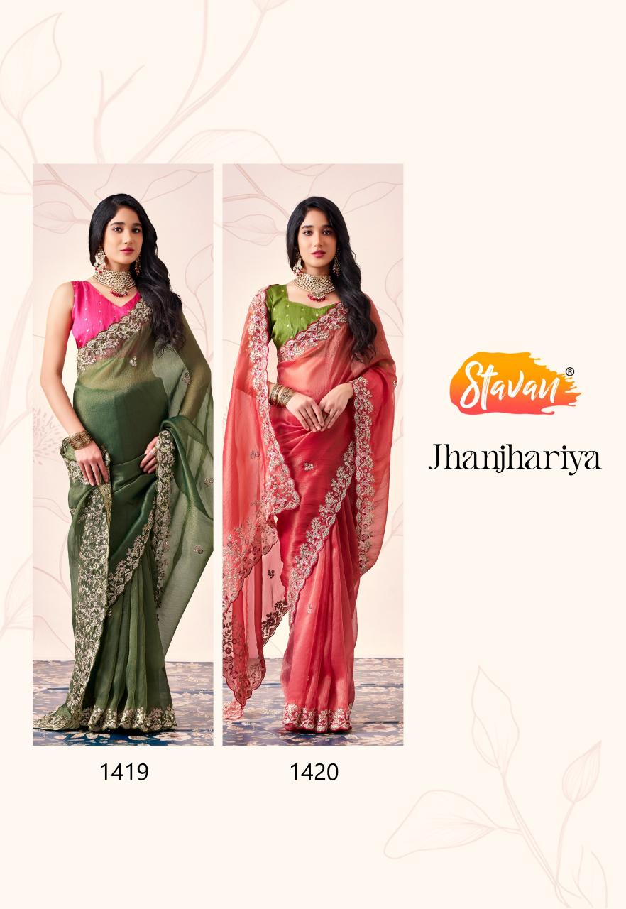 Stavan Jhanjhariya catalog fancy sarees wholesale in bangalore