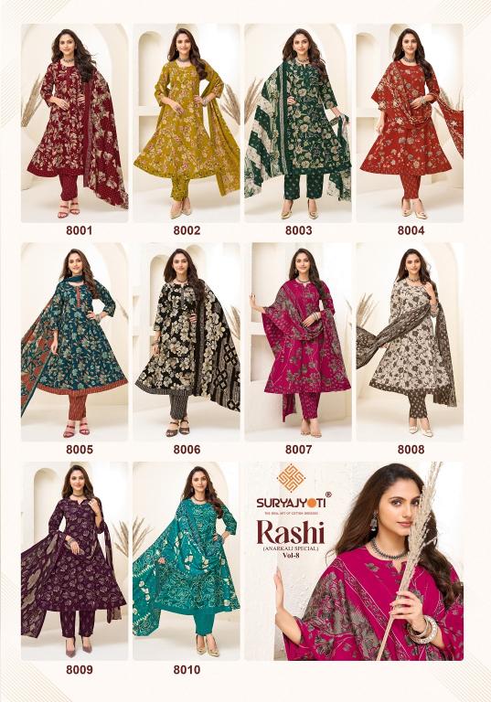 Suryajyoti Rashi Vol-8 – Anarkali Style Kurti Pant With Dupatta - Wholesale Catalog