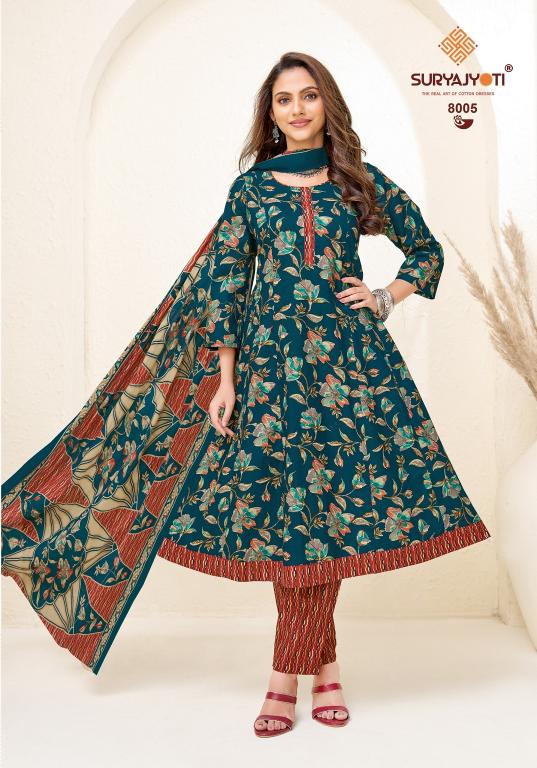 Suryajyoti Rashi Vol-8 – Anarkali Style Kurti Pant With Dupatta - Wholesale Catalog