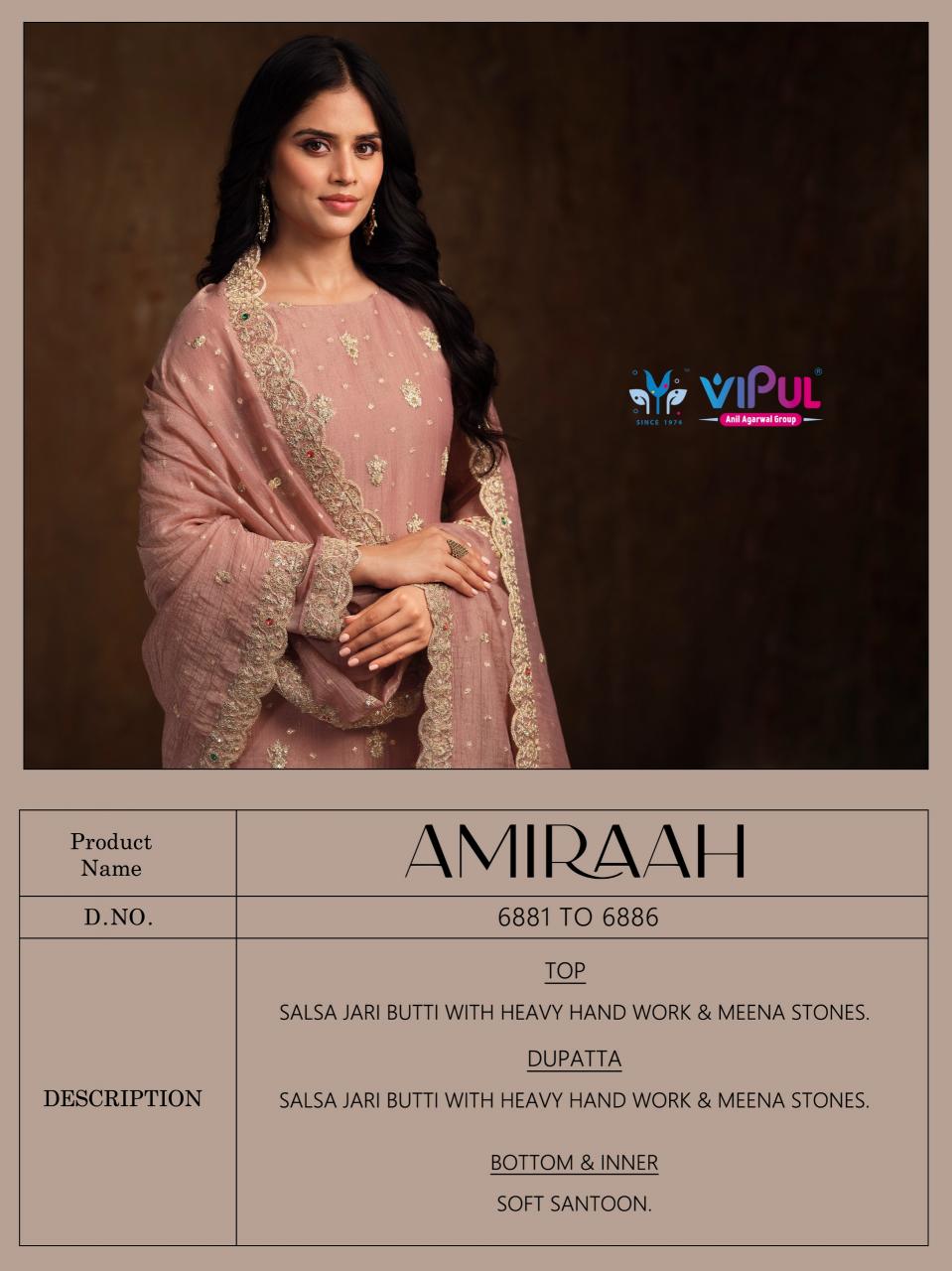 Vipul Amiraah catalog salwar kameez material wholesale in mumbai