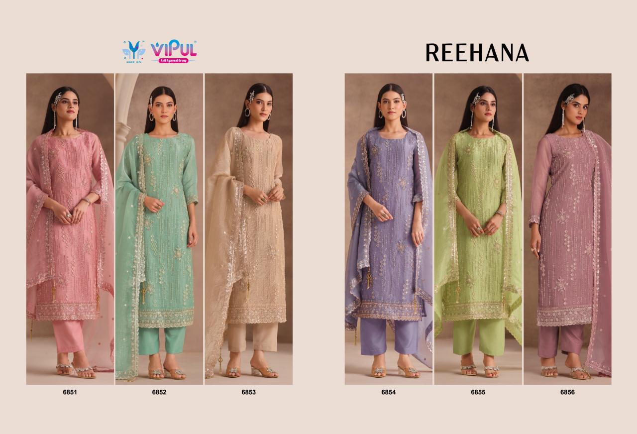 Vipul Reehana 6851 to 6856 catalog mumbai wholesale salwar kameez