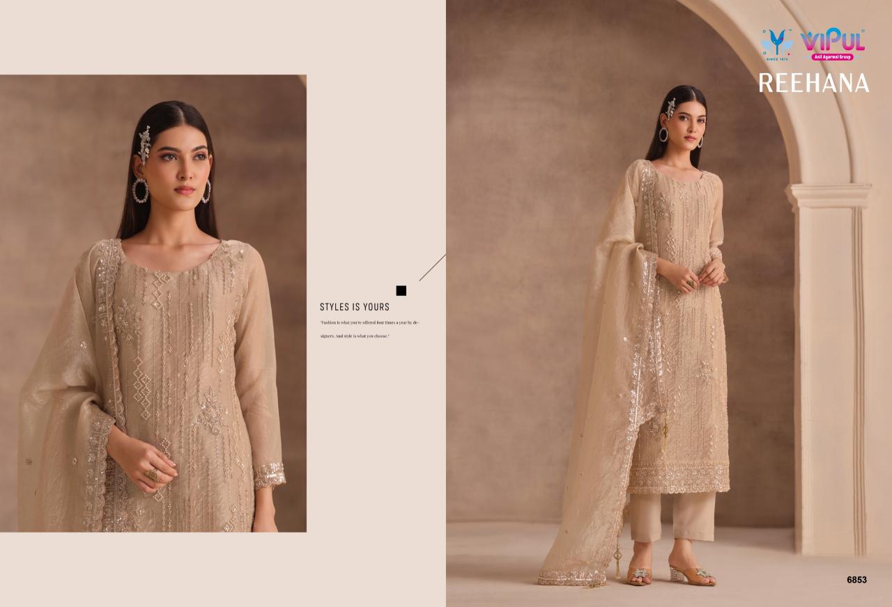 Vipul Reehana 6851 to 6856 catalog mumbai wholesale salwar kameez