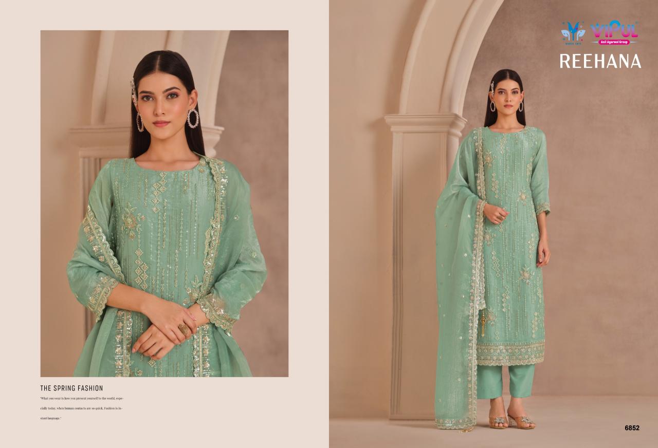Vipul Reehana 6851 to 6856 catalog mumbai wholesale salwar kameez