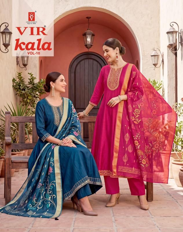 Vir Kala vol 10 catalog wholesale embroidery work kurtis
