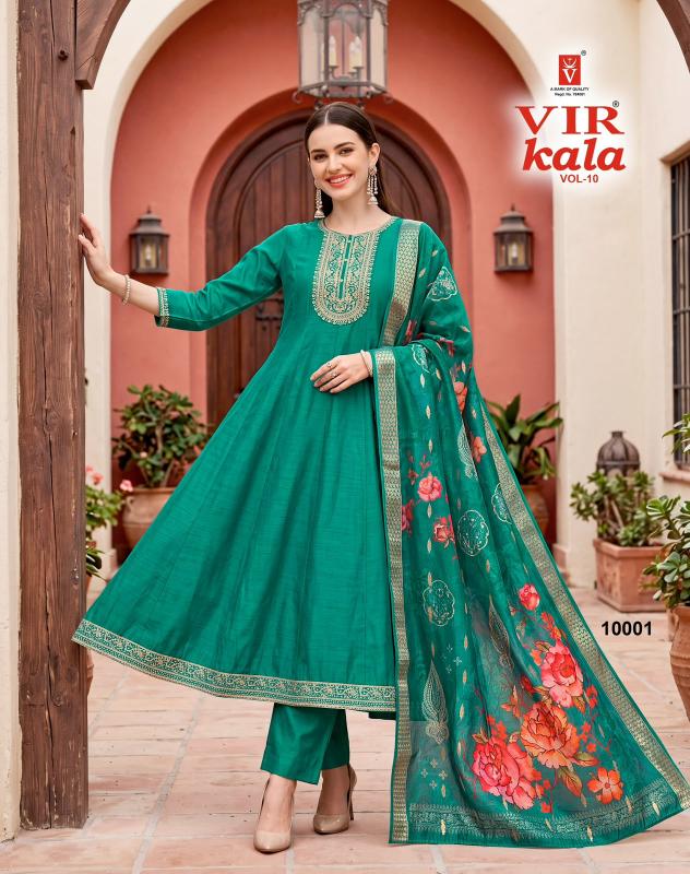 Vir Kala vol 10 catalog wholesale embroidery work kurtis