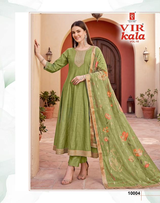 Vir Kala vol 10 catalog wholesale embroidery work kurtis
