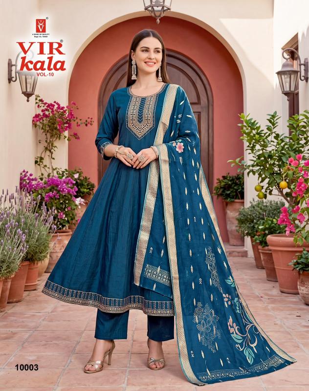 Vir Kala vol 10 catalog wholesale embroidery work kurtis