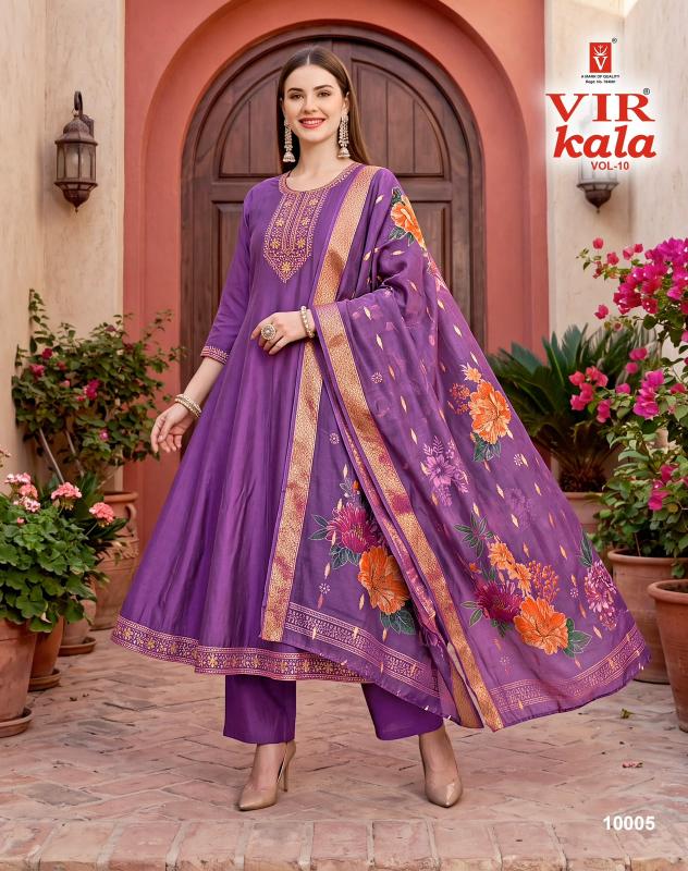 Vir Kala vol 10 catalog wholesale embroidery work kurtis