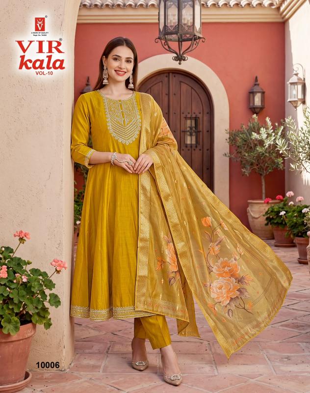 Vir Kala vol 10 catalog wholesale embroidery work kurtis