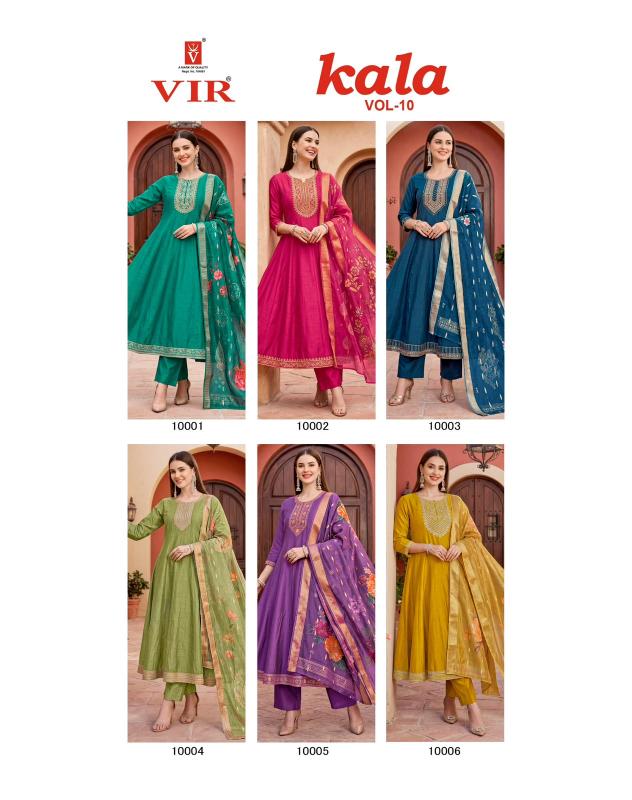 Vir Kala vol 10 catalog wholesale embroidery work kurtis