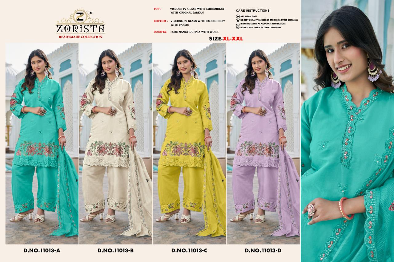 Zorista 11013 catalog wholesale pakistani suits materials