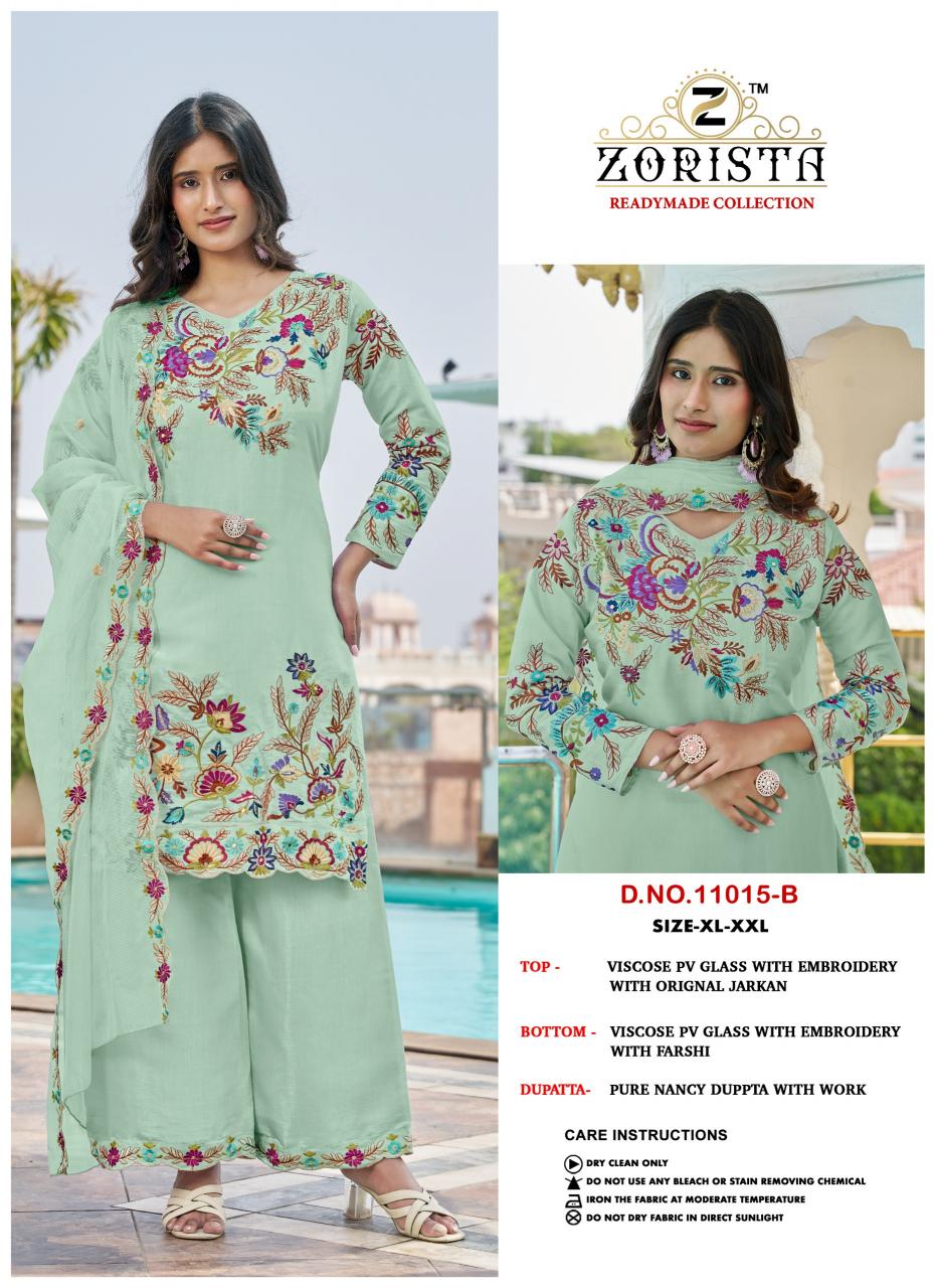 Zorista 11015 catalog pakistani stitched suits wholesale