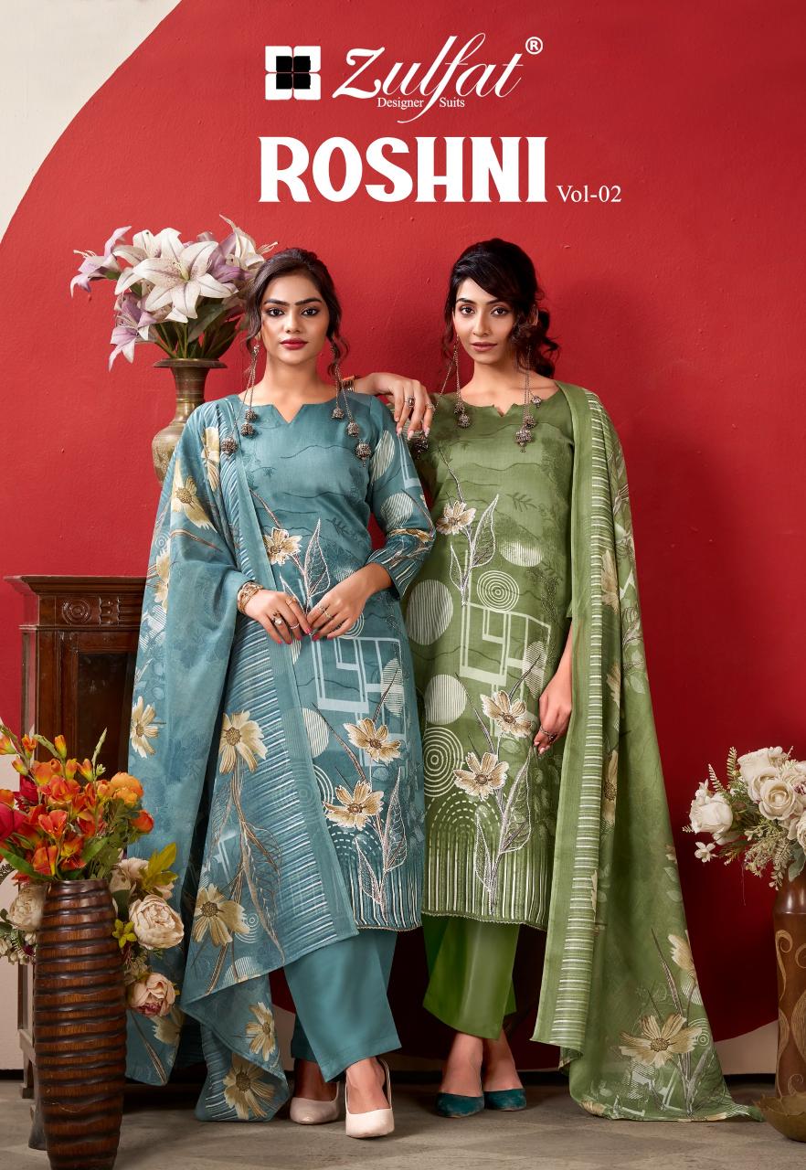 Zulfat Roshni vol 2 catalog wholesale cotton dress material in surat