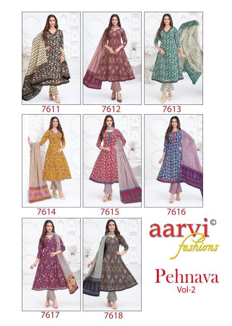 Aarvi Pehnava Vol-2 – Anarkali Style Kurti Pant With Dupatta - Wholesale Catalog