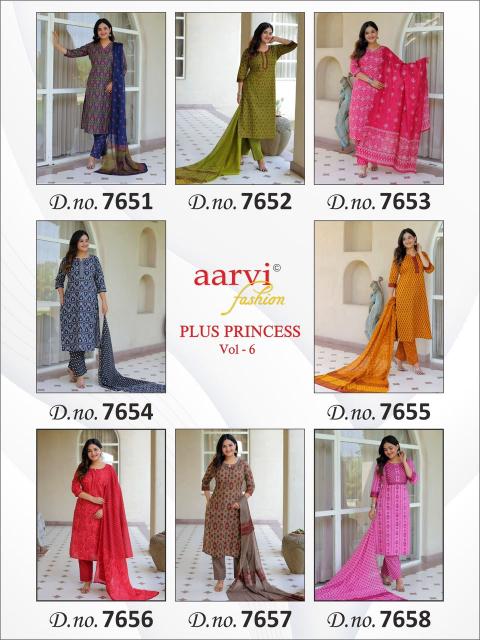 Aarvi Plus Princess Vol-6 – Kurti Pant With Dupatta - Wholesale Catalog