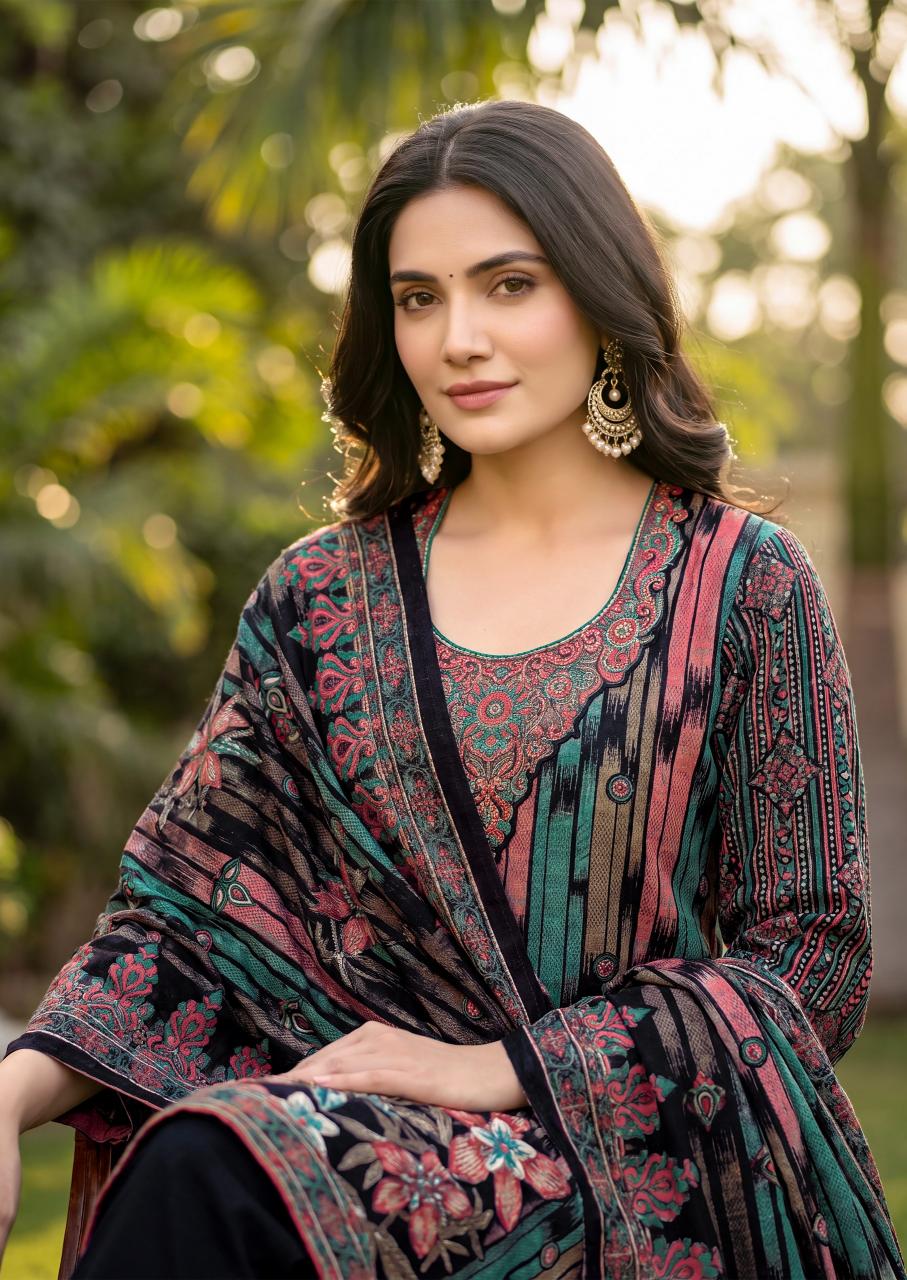 Alok Afghani Wool catalog surat dress material market