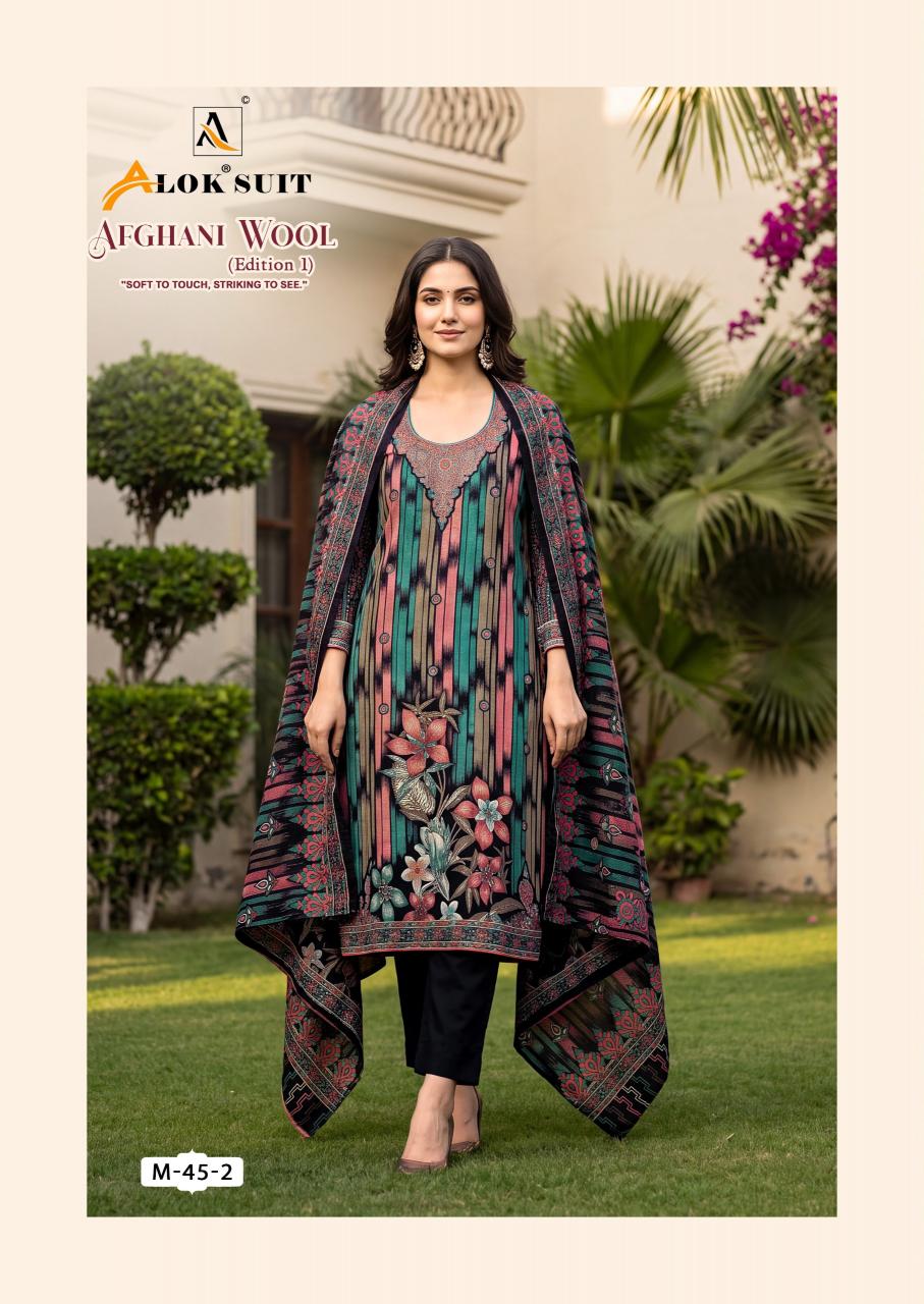 Alok Afghani Wool catalog surat dress material market