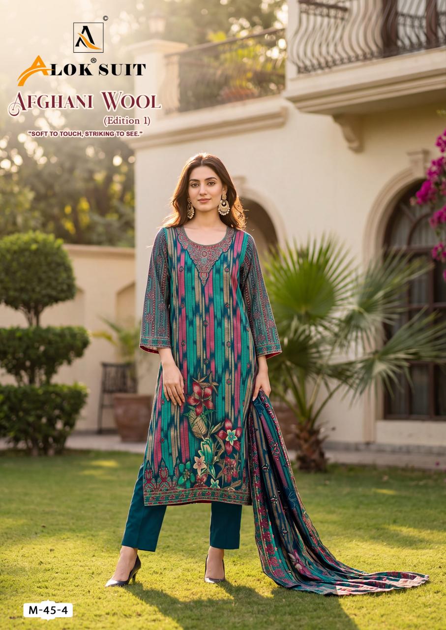 Alok Afghani Wool catalog surat dress material market