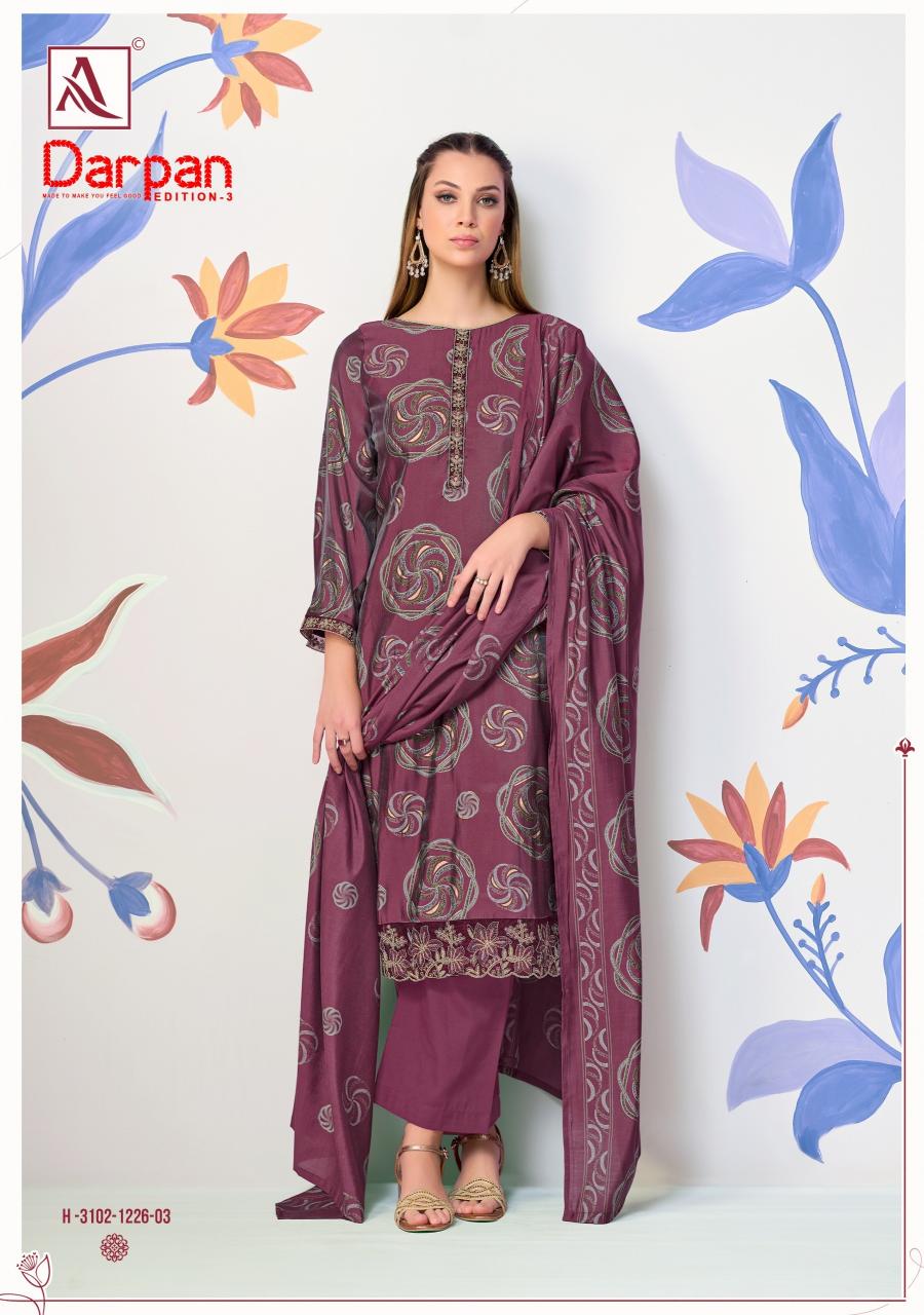 Alok Darpan vol 3 catalog synthetic dress material in surat manufacturer