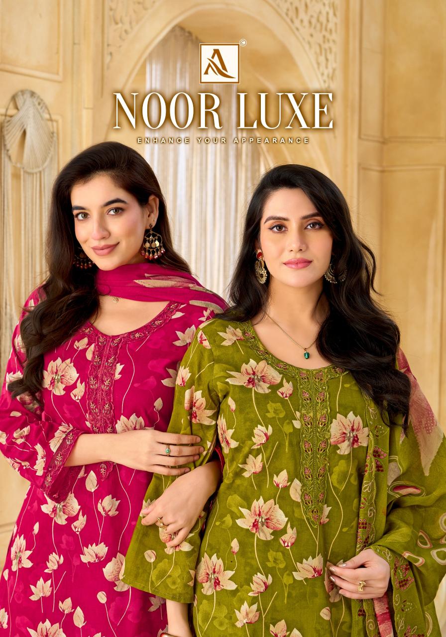 Alok Noor Luxe catalog how to buy dress material in surat 