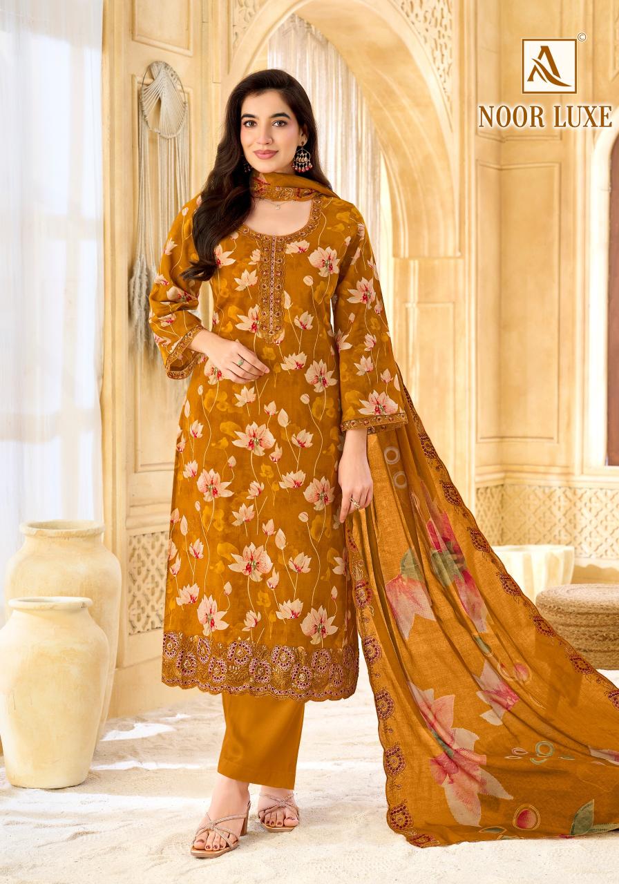 Alok Noor Luxe catalog how to buy dress material in surat 