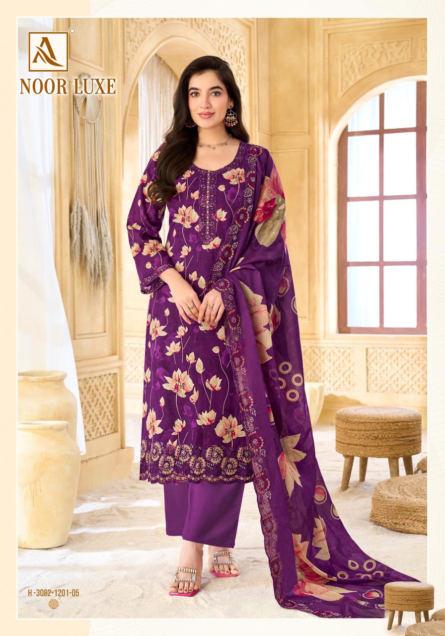 Alok Noor Luxe catalog how to buy dress material in surat 