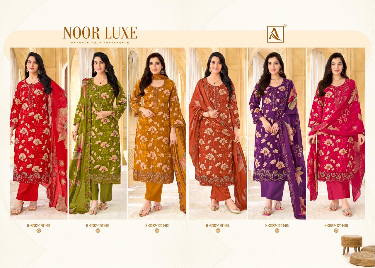 Alok Noor Luxe catalog how to buy dress material in surat 