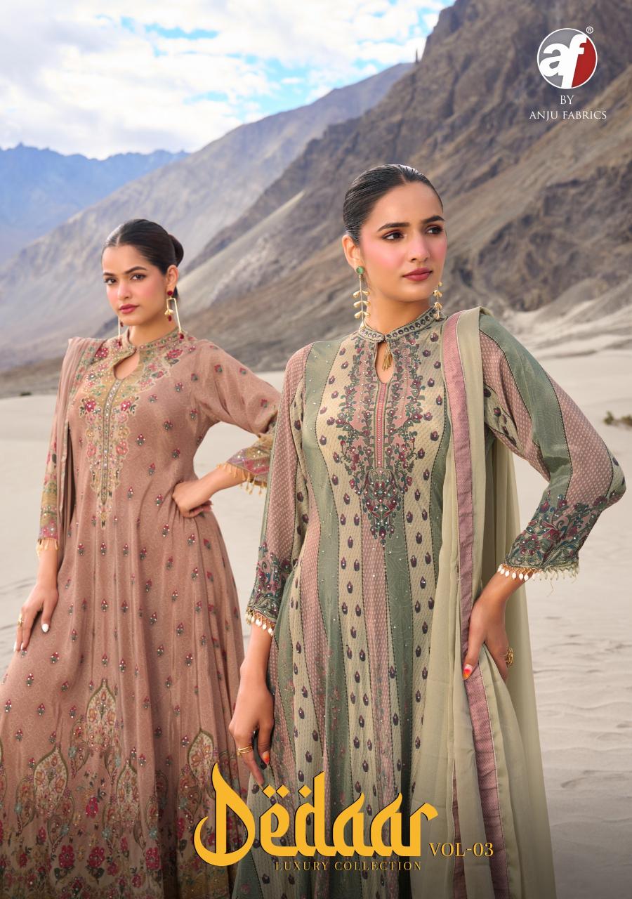 Anju Fabrics Deedar vol 3 catalog long kurti wholesale market