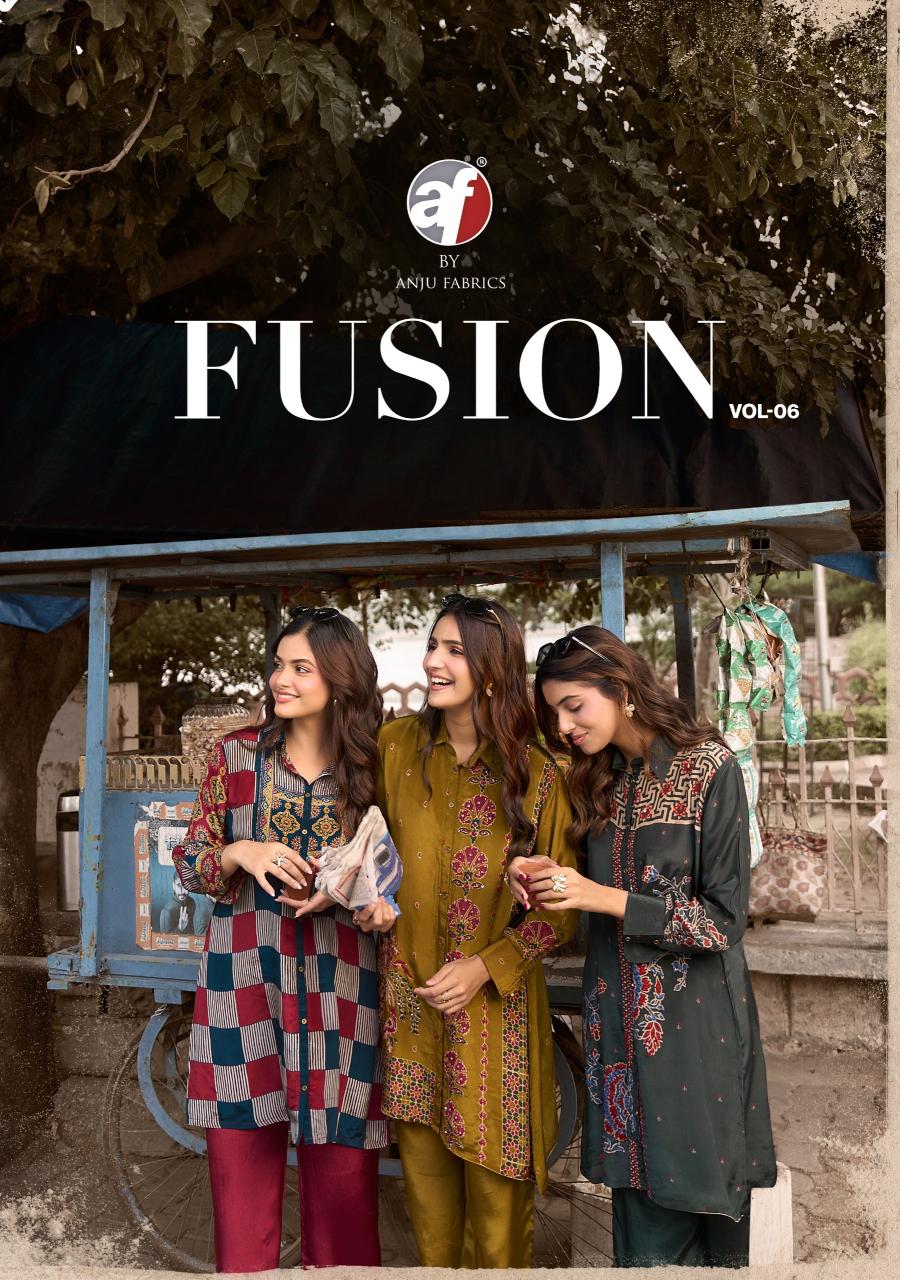 Anju Fabrics Fusion vol 6 catalog co ord set for women wholesale