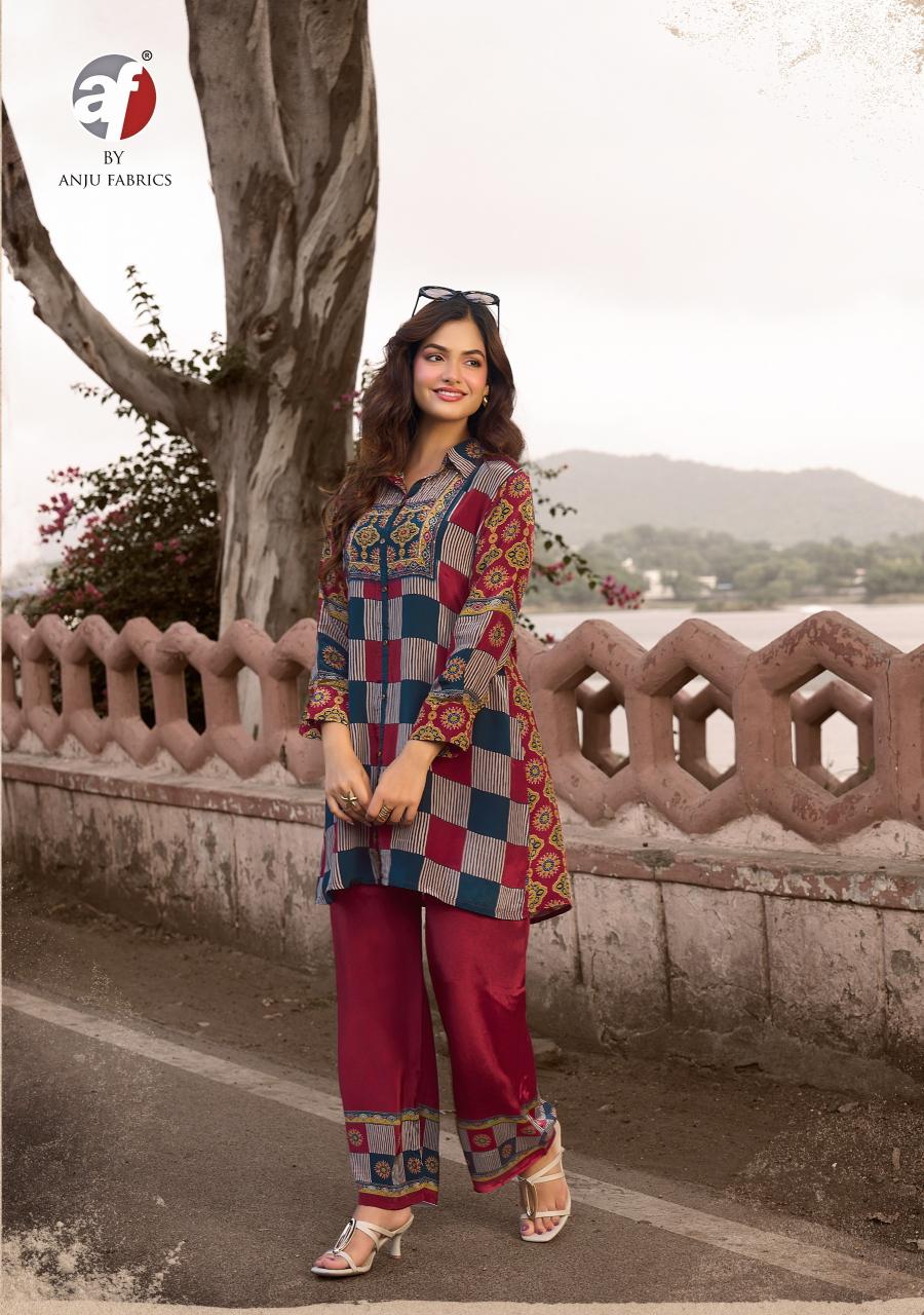 Anju Fabrics Fusion vol 6 catalog co ord set for women wholesale