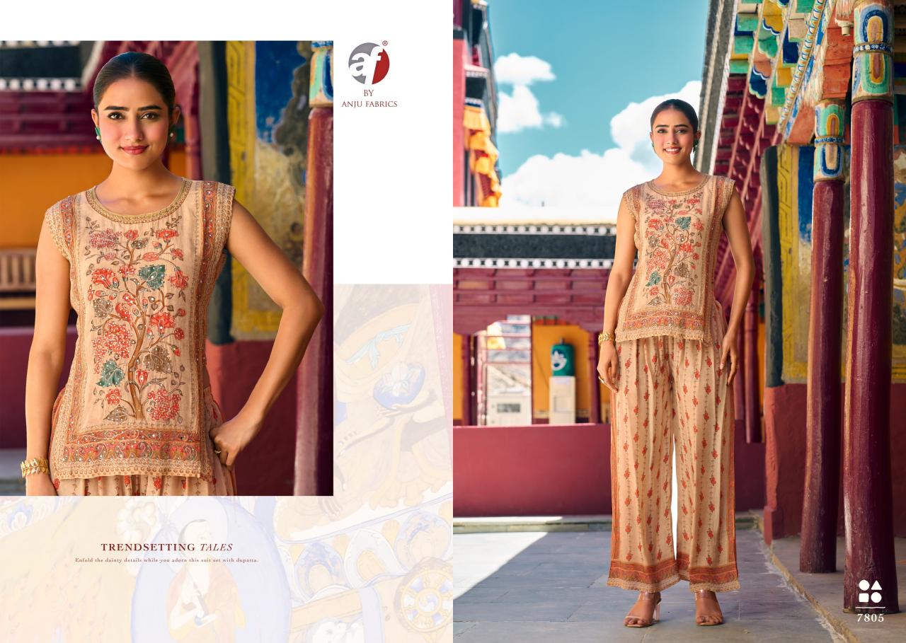 Anju Fabrics Glory catalog branded indo western kurtis in wholesale