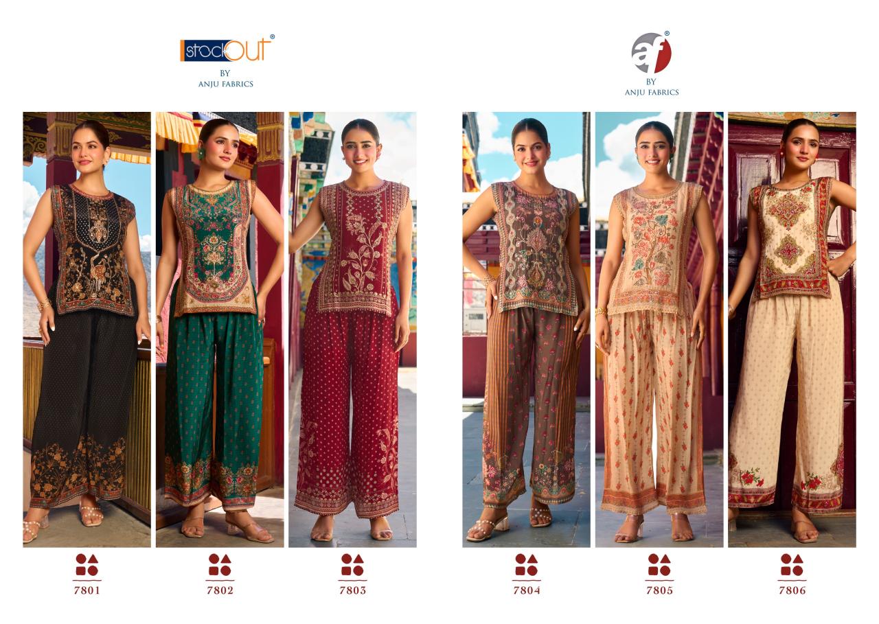 Anju Fabrics Glory catalog branded indo western kurtis in wholesale