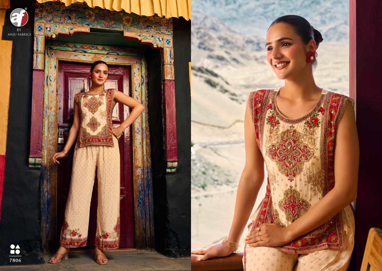 Anju Fabrics Glory catalog branded indo western kurtis in wholesale