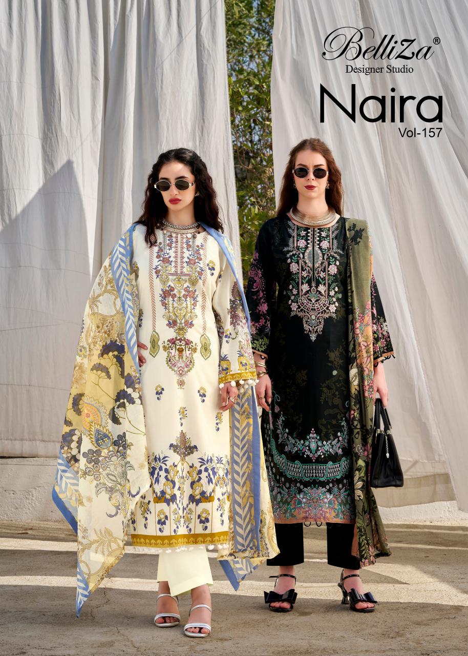 Belliza Naira Vol 157 catalog cotton dress material surat